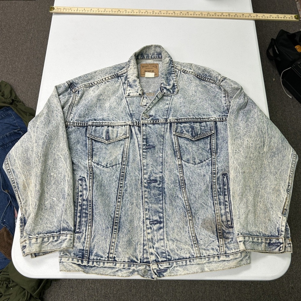Gap Denim Jacket Mens L Blue Acid Wash Vintage Work-Force Trucker G2